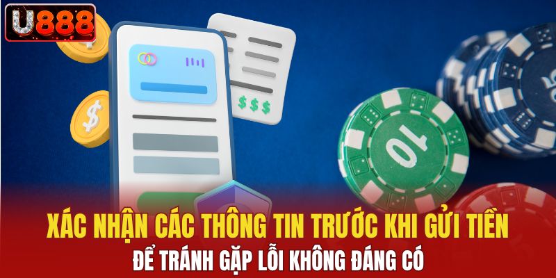 Xác nhận các thông tin trước khi gửi tiền